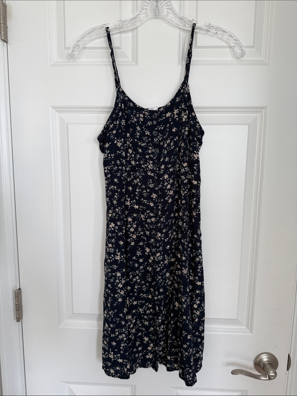 GAP Navy Floral Midi Slip Dress with Cream Flowers